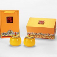 御品至尊两瓷罐黄瓷、红瓷茶叶罐 高档茶叶礼盒 