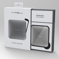 mipow SPL09苹果x移动电源MFi认证9000毫安便携自带线超薄充电宝 深灰色 