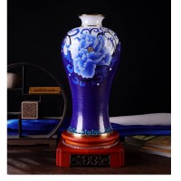 福韵满堂景泰蓝玉石花瓶收藏工艺礼品送领导送老外国礼公司