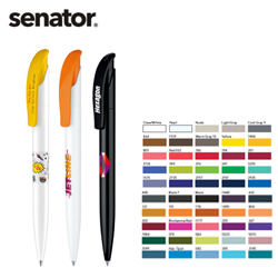 senator德国Challenger 2416实色光亮360度印刷中性水笔展会销笔广告定